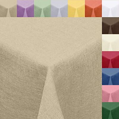 Melody Textil Tischdecke Leinen-Optik 110x110cm eckig mit Fleck-Schutz Sand *abwaschbar* Farbe wählbar Melody Textil Tischdecke Leinen-Optik 110x110cm eckig mit Fleck-Schutz Sand *abwaschbar* Farbe wählbar