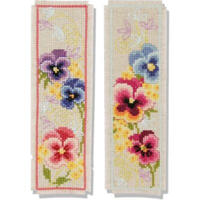Vervaco Lesezeichen Kreuzstich Stickpackungen Gezählter Kreuzstich Stiefmütterchen 2er DIY Set Erwachsene Sticken Lesen Zubehör Geschenk Zählmusterpackung ca. 6 x 20 cm Stickset für Anfänger Vervaco Lesezeichen Kreuzstich Stickpackungen Gezählter Kreuzstich Stiefmütterchen 2er DIY Set Erwachsene Sticken Lesen Zubehör Geschenk Zählmusterpackung ca. 6 x 20 cm Stickset für Anfänger
