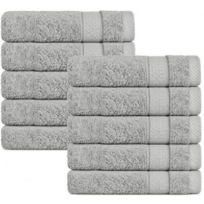Class Home Collection Gästehandtücher 30x50, 10er Gästetuch-Set, Silber 500 g/m² Frottee 100% Baumwolle Weich & saugstark Strapazierfähig Bordüre Aufhängeschlaufe OEKO-TEX® STANDARD 100 Class Home Collection Gästehandtücher 30x50, 10er Gästetuch-Set, Silber 500 g/m² Frottee 100% Baumwolle Weich & saugstark Strapazierfähig Bordüre Aufhängeschlaufe OEKO-TEX® STANDARD 100