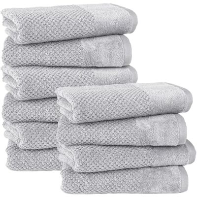 Pure Handtuch 50x100cm 10er-Pack aus 100% Baumwolle Hellgrau Waschbar bis 60°C, trocknergeeignet weich & saugstark Pure Handtuch 50x100cm 10er-Pack aus 100% Baumwolle Hellgrau Waschbar bis 60°C, trocknergeeignet weich & saugstark