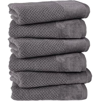 Pure Handtuch 50x100cm 6er-Pack aus 100% Baumwolle Anthrazit Waschbar bis 60°C, trocknergeeignet weich & saugstark Pure Handtuch 50x100cm 6er-Pack aus 100% Baumwolle Anthrazit Waschbar bis 60°C, trocknergeeignet weich & saugstark