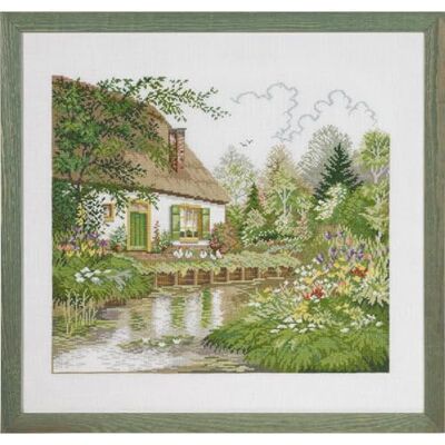 Eva Rosenstand Kreuzstich Set Haus und Waldsee Leinen Zählmuster Eva Rosenstand Kreuzstich Set Haus und Waldsee Leinen Zählmuster