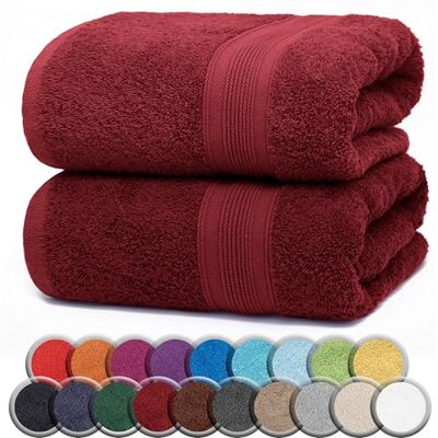 NatureMark 2er Pack SAUNATÜCHER/BADETÜCHER – Premium Qualität 80x200cm – Sauna-Handtuch 100% Baumwolle – Farbe: Bordeaux Rot NatureMark 2er Pack SAUNATÜCHER/BADETÜCHER – Premium Qualität 80x200cm – Sauna-Handtuch 100% Baumwolle – Farbe: Bordeaux Rot