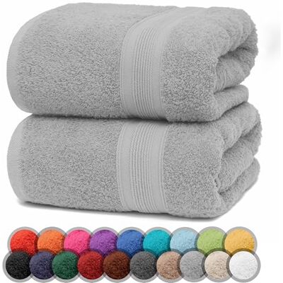 NatureMark 2er Pack DUSCHTÜCHER Premium Qualität 70x140cm DUSCHTUCH Dusch-Handtuch Doppelpack Farbe: Silber grau NatureMark 2er Pack DUSCHTÜCHER Premium Qualität 70x140cm DUSCHTUCH Dusch-Handtuch Doppelpack Farbe: Silber grau