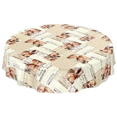 ANRO Tischdecke Wachstischdecke Wachstuch Wachstuchtischdecke Kaffee Coffee Espresso Rund 140cm ANRO Tischdecke Wachstischdecke Wachstuch Wachstuchtischdecke Kaffee Coffee Espresso Rund 140cm