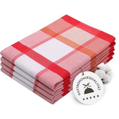 ZOLLNER 4er Set Geschirrtücher Baumwolle in 50x70 cm saugstarke und robuste Küchentücher waschbar bis 60°C – in rot kariert Gastronomiequalität Oeko Tex® Zertifiziert ZOLLNER 4er Set Geschirrtücher Baumwolle in 50x70 cm saugstarke und robuste Küchentücher waschbar bis 60°C – in rot kariert Gastronomiequalität Oeko Tex® Zertifiziert