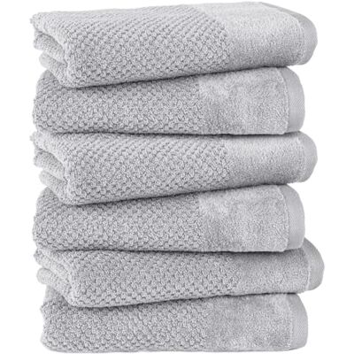 Pure Handtuch 50x100cm 6er-Pack aus 100% Baumwolle Hellgrau Waschbar bis 60°C, trocknergeeignet weich & saugstark Pure Handtuch 50x100cm 6er-Pack aus 100% Baumwolle Hellgrau Waschbar bis 60°C, trocknergeeignet weich & saugstark