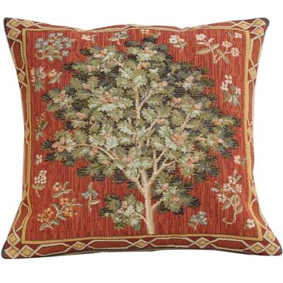 Charlotte Home Furnishings Inc. Gewebter französischer Wandteppich, mittelalterliche Eiche, 35,6 x 35,6 cm, Fantasy-Kunst, Dame und das Einhorn-Serie, dekorative Designer-Kissen. Handgefertigter Charlotte Home Furnishings Inc. Gewebter französischer Wandteppich, mittelalterliche Eiche, 35,6 x 35,6 cm, Fantasy-Kunst, Dame und das Einhorn-Serie, dekorative Designer-Kissen. Handgefertigter