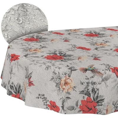 ANRO Stoff Tischdecke Tischwäsche Textil Tischtuch Baumwolle Polyester Gewebe abwaschbar pflegeleicht, in rund oval eckig Flora Oval 180x140cm Schnittkante ANRO Stoff Tischdecke Tischwäsche Textil Tischtuch Baumwolle Polyester Gewebe abwaschbar pflegeleicht, in rund oval eckig Flora Oval 180x140cm Schnittkante