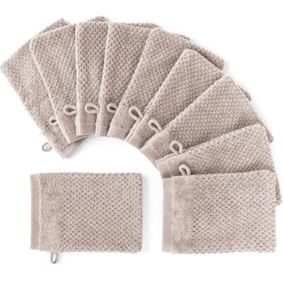 Pure Waschlappen 10er-Pack 16x21cm aus 100% Baumwolle Stein Waschbar bis 60∘C, trocknergeeignet weich & saugstark Pure Waschlappen 10er-Pack 16x21cm aus 100% Baumwolle Stein Waschbar bis 60∘C, trocknergeeignet weich & saugstark