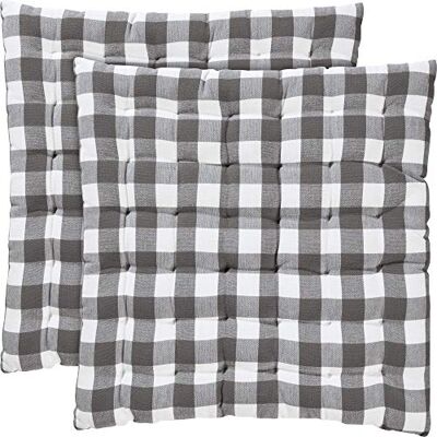 REDBEST Stuhlkissen, Stuhlauflage, Sitzkissen 2er- Pack Landhaus karo Nashville grau Größe 40x40x3 cm strapazierstark, langlebig, angenehmer Sitzkomfort (weitere Farben) REDBEST Stuhlkissen, Stuhlauflage, Sitzkissen 2er- Pack Landhaus karo Nashville grau Größe 40x40x3 cm strapazierstark, langlebig, angenehmer Sitzkomfort (weitere Farben)