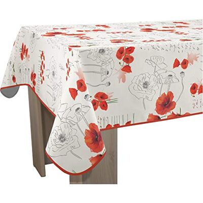Le linge de Jules Tischdecke Fleckabweisende Poppies Rot Rechteckig 150 x 240 cm Le linge de Jules Tischdecke Fleckabweisende Poppies Rot Rechteckig 150 x 240 cm
