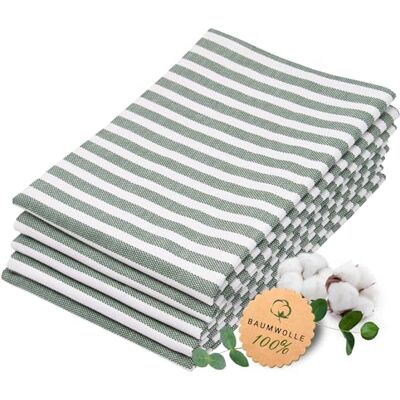ZOLLNER 5er Set Geschirrtücher Baumwolle in 50x70 cm saugstarke und langlebige Küchentücher waschbar bis 60°C – in dunkelgrün gestreift- Gastronomiequalität Oeko Tex® Zertifiziert ZOLLNER 5er Set Geschirrtücher Baumwolle in 50x70 cm saugstarke und langlebige Küchentücher waschbar bis 60°C – in dunkelgrün gestreift- Gastronomiequalität Oeko Tex® Zertifiziert