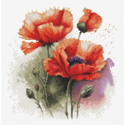 Luca-S Kreuzstich Stickpackung Die Mohnblumen Zählmuster, Multifarbig Luca-S Kreuzstich Stickpackung Die Mohnblumen Zählmuster, Multifarbig
