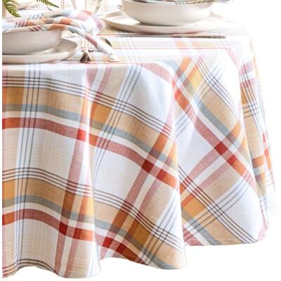 Threadmade Elrene Home Fashions Seneca Tischdecke, oval, kariert, für Winterurlaub/Weihnachten, Baumwolle, 152,4 x 213,4 cm Threadmade Elrene Home Fashions Seneca Tischdecke, oval, kariert, für Winterurlaub/Weihnachten, Baumwolle, 152,4 x 213,4 cm
