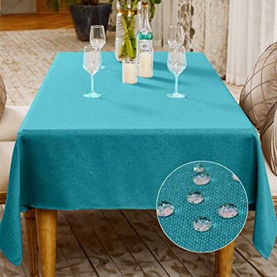 Falcon Tischdecke in Blau 140 x 180 cm, schmutzabweisend, mit Leinenstruktur Rechteckig, wasserabweisend,bügelfrei, waschbar, Restaurant, Küche, Party, Dekorativ, Weihnachten, Neujahr, Café, Garten Falcon Tischdecke in Blau 140 x 180 cm, schmutzabweisend, mit Leinenstruktur Rechteckig, wasserabweisend,bügelfrei, waschbar, Restaurant, Küche, Party, Dekorativ, Weihnachten, Neujahr, Café, Garten