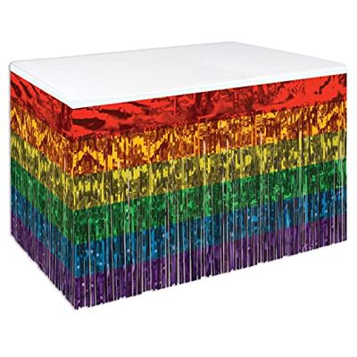 Beistle LGBQT Tischdecke, metallisch, Kunststoff, 1-lagig, 76,2 x 35,6 cm, Rot/Orange/Gelb/Grün/Blau/Violett Beistle LGBQT Tischdecke, metallisch, Kunststoff, 1-lagig, 76,2 x 35,6 cm, Rot/Orange/Gelb/Grün/Blau/Violett