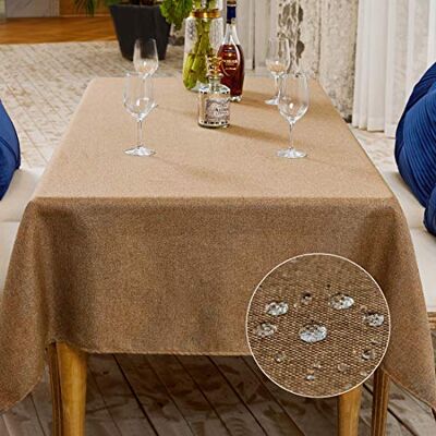 Falcon Tischdecke in Braun 140 x 180 cm, schmutzabweisend, mit Leinenstruktur Rechteckig, wasserabweisend,bügelfrei, waschbar, Restaurant, Küche, Party, Dekorativ, Weihnachten, Neujahr, Café, Garten Falcon Tischdecke in Braun 140 x 180 cm, schmutzabweisend, mit Leinenstruktur Rechteckig, wasserabweisend,bügelfrei, waschbar, Restaurant, Küche, Party, Dekorativ, Weihnachten, Neujahr, Café, Garten