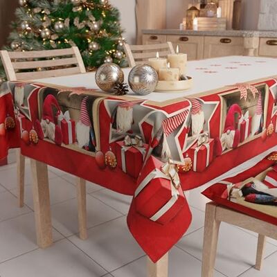 PETTI Artigiani Italiani Petti Weihnachtstischdecke Tischdecke 140 x 300 cm, rechteckig, schmutzabweisend & fleckenabweisend, Pflegeleichte Mikrofaser mit Motiv Elf, ideal für Advent & Weihnachten PETTI Artigiani Italiani Petti Weihnachtstischdecke Tischdecke 140 x 300 cm, rechteckig, schmutzabweisend & fleckenabweisend, Pflegeleichte Mikrofaser mit Motiv Elf, ideal für Advent & Weihnachten