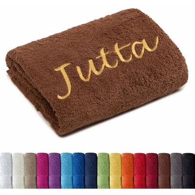 AR Line Besticken Sie Handtuch mit Namen oder mit Wunschtext Bestickt, Gästetuch (30x50cm) in Schokobraun AR Line Besticken Sie Handtuch mit Namen oder mit Wunschtext Bestickt, Gästetuch (30x50cm) in Schokobraun