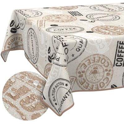 ANRO Tischdecke aus Stoff Textil abwaschbar Tischwäsche Tischtuch Baumwolle Polyester Coffee Rund 140cm In-/Outdoor Tischdecke ANRO Tischdecke aus Stoff Textil abwaschbar Tischwäsche Tischtuch Baumwolle Polyester Coffee Rund 140cm In-/Outdoor Tischdecke