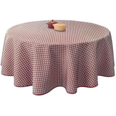 Le linge de Jules Paon-bordeaux-Ronde-diamètre-160 Fleckabweisende Rund Tischdecke, Pfau Bordeaux, 160cm Durchmesser Le linge de Jules Paon-bordeaux-Ronde-diamètre-160 Fleckabweisende Rund Tischdecke, Pfau Bordeaux, 160cm Durchmesser