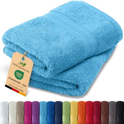 AR Line Arizona 2er Set Badetuch 100x150 cm – 100% Baumwolle, 500 g/m², weich & saugstark, in Farbe: Türkis AR Line Arizona 2er Set Badetuch 100x150 cm – 100% Baumwolle, 500 g/m², weich & saugstark, in Farbe: Türkis