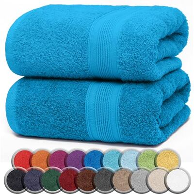 NatureMark 2er Pack SAUNATÜCHER/BADETÜCHER – Premium Qualität 80x200cm – Sauna-Handtuch 100% Baumwolle – Farbe: Türkis NatureMark 2er Pack SAUNATÜCHER/BADETÜCHER – Premium Qualität 80x200cm – Sauna-Handtuch 100% Baumwolle – Farbe: Türkis