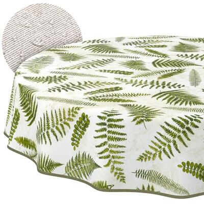 ANRO Tischdecke abwaschbar Farn Rund 140 cm – wasserabweisend Indoor Outdoor, Lotuseffekt, mit Saum ANRO Tischdecke abwaschbar Farn Rund 140 cm – wasserabweisend Indoor Outdoor, Lotuseffekt, mit Saum