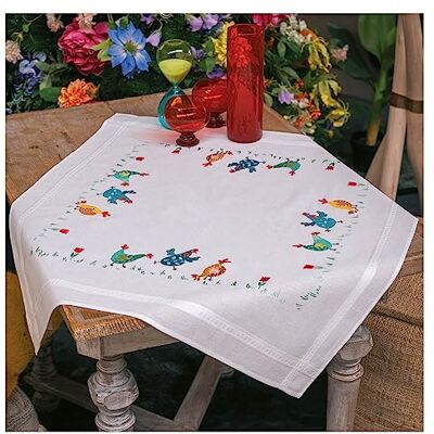 Vervaco Stickpackung Tischdecke Sticken Set Erwachsene Vorgedruckt bunte Hühner Stickdecken Vorgezeichnet Decke Sticken Stickpackung Plattstich 80 x 80 cm Stoff zum Sticken Kreatives Geschenk Vervaco Stickpackung Tischdecke Sticken Set Erwachsene Vorgedruckt bunte Hühner Stickdecken Vorgezeichnet Decke Sticken Stickpackung Plattstich 80 x 80 cm Stoff zum Sticken Kreatives Geschenk