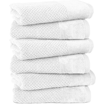 Pure Handtuch 50x100cm 6er-Pack aus 100% Baumwolle Weiß Waschbar bis 60°C, trocknergeeignet weich & saugstark Pure Handtuch 50x100cm 6er-Pack aus 100% Baumwolle Weiß Waschbar bis 60°C, trocknergeeignet weich & saugstark