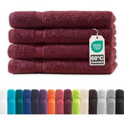 Müskaan ® 4er Handtuch Set Bordeaux, 100% Baumwolle, 50x100cm, 500g/m² – Öko-Tex, Frottee Handtücher Set Baumwolle, Handtucherset 50x100cm, Handtuchset Rot für Bad, 60°C waschbar, Frotteetücher Müskaan ® 4er Handtuch Set Bordeaux, 100% Baumwolle, 50x100cm, 500g/m² – Öko-Tex, Frottee Handtücher Set Baumwolle, Handtucherset 50x100cm, Handtuchset Rot für Bad, 60°C waschbar, Frotteetücher