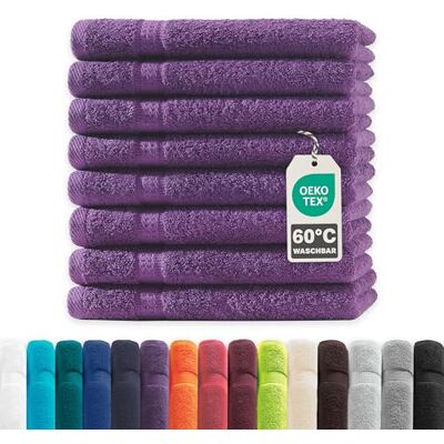 Müskaan ® 8er Handtuch Set Lila, 100% Baumwolle, 50x30cm, 500g/m² – Öko-Tex, Frottee Handtücher Set Baumwolle, Gästetücher 30x50cm, Handtuchset Lila für Bad, 60°C waschbar, Frotteetücher Müskaan ® 8er Handtuch Set Lila, 100% Baumwolle, 50x30cm, 500g/m² – Öko-Tex, Frottee Handtücher Set Baumwolle, Gästetücher 30x50cm, Handtuchset Lila für Bad, 60°C waschbar, Frotteetücher