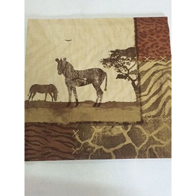 Unbekannt JET PAPIER GMBH Servietten 33x33cm 20 St. Zebra Collage Unbekannt JET PAPIER GMBH Servietten 33x33cm 20 St. Zebra Collage