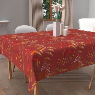 Soleil d'ocre Soleil d'Ocker, Bedruckte fleckenabweisende Tischdecke quadratisch 180 x 180 cm Flores Soleil d'ocre Soleil d'Ocker, Bedruckte fleckenabweisende Tischdecke quadratisch 180 x 180 cm Flores