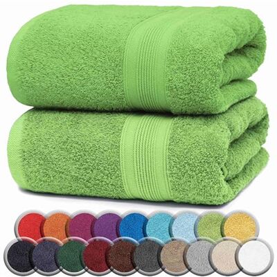 NatureMark Premium Badetücher/Duschtücher aus 100% Baumwolle, weich, langlebig, mit Aufhängeschlaufe – 2er Pack, 100x150 cm, Apfel Grün NatureMark Premium Badetücher/Duschtücher aus 100% Baumwolle, weich, langlebig, mit Aufhängeschlaufe – 2er Pack, 100x150 cm, Apfel Grün