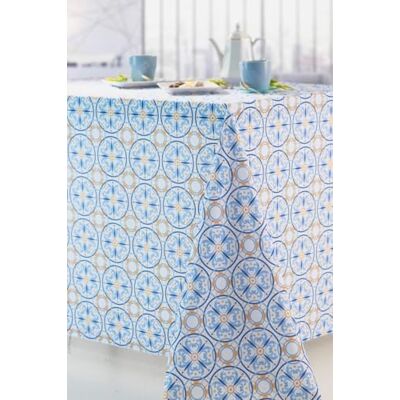 CALITEX Tischdecke aus pflegeleichtem Azulejos Stoff CALITEX Tischdecke aus pflegeleichtem Azulejos Stoff