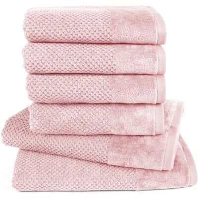 Pure Handtuch Set 6tlg 2xDusch 4xHand Rosa 100% Baumwolle, weich & saugstark Waschbar bis 60∘C, trocknergeeignet Pure Handtuch Set 6tlg 2xDusch 4xHand Rosa 100% Baumwolle, weich & saugstark Waschbar bis 60∘C, trocknergeeignet
