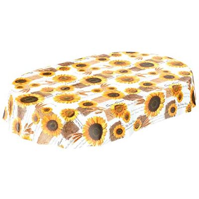 ANRO Tischdecke Wachstischdecke Wachstuch Wachstuchtischdecke Sonnenblumen Sommer Weizen Oval 180 x 140cm, Schnittkante, 140 x 180cm ANRO Tischdecke Wachstischdecke Wachstuch Wachstuchtischdecke Sonnenblumen Sommer Weizen Oval 180 x 140cm, Schnittkante, 140 x 180cm