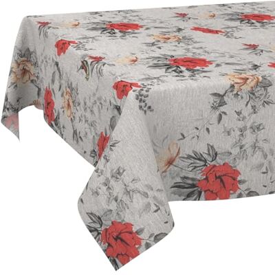 ANRO Stoff Tischdecke Tischwäsche Textil Tischtuch Baumwolle Polyester Gewebe abwaschbar pflegeleicht, in rund oval eckig Flora 100x140cm Schnittkante ANRO Stoff Tischdecke Tischwäsche Textil Tischtuch Baumwolle Polyester Gewebe abwaschbar pflegeleicht, in rund oval eckig Flora 100x140cm Schnittkante