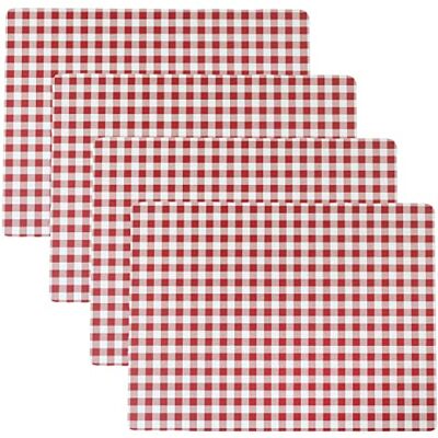 Benson Mills Kork-Tischsets 4er-Set, Dicke für Küche und Esstisch, Leicht zu Reinigen (30,5 x 40,6 cm, Rechteckig, Gingham-Karo-Rot) Benson Mills Kork-Tischsets 4er-Set, Dicke für Küche und Esstisch, Leicht zu Reinigen (30,5 x 40,6 cm, Rechteckig, Gingham-Karo-Rot)