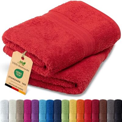 AR Line Arizona 2er Set Badetuch 100x150 cm – 100% Baumwolle, 500 g/m², weich & saugstark, in Farbe: Rot AR Line Arizona 2er Set Badetuch 100x150 cm – 100% Baumwolle, 500 g/m², weich & saugstark, in Farbe: Rot