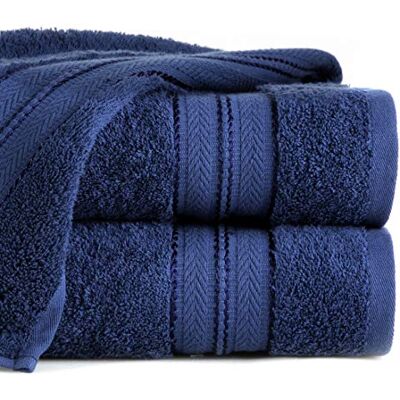 Eurofirany Daniel Handtuch Baumwolle Simpel Bordüre Weich Muster Dick Set 6-er Pack Oeko-Tex, Marineblau, 50X90 cm Eurofirany Daniel Handtuch Baumwolle Simpel Bordüre Weich Muster Dick Set 6-er Pack Oeko-Tex, Marineblau, 50X90 cm