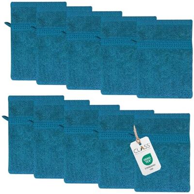 Class Home Collection Frottee Waschhandschuhe 16x21 cm – 10er Set Waschhandschuh – Besonders weiche & saugfähige Waschlappen aus 100% Baumwolle mit Aufhänger – Petrol Class Home Collection Frottee Waschhandschuhe 16x21 cm – 10er Set Waschhandschuh – Besonders weiche & saugfähige Waschlappen aus 100% Baumwolle mit Aufhänger – Petrol