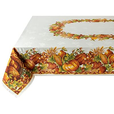 Benson Mills Tischdecke Harvest Splendor, Bedruckt 60 by 120 cremefarben Benson Mills Tischdecke Harvest Splendor, Bedruckt 60 by 120 cremefarben