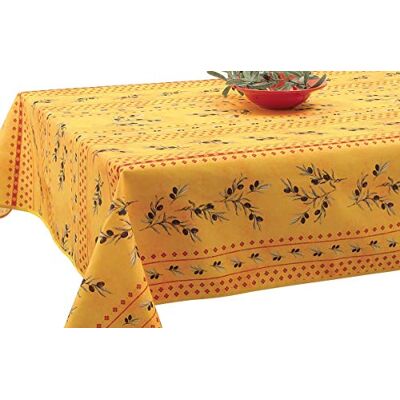 Le linge de Jules Tischdecke Fleckabweisende Olivette Gelb Rechteckige 120x150 cm Le linge de Jules Tischdecke Fleckabweisende Olivette Gelb Rechteckige 120x150 cm