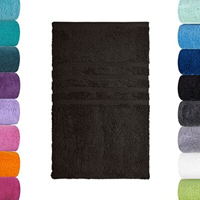Lavea ® Badetuch 100x150 cm – Schwarz 100% Baumwolle – Großes Duschtuch, saugstark, weich und hautfreundlich, Frottierserie Bali, waschbar und strapazierfähig Lavea ® Badetuch 100x150 cm – Schwarz 100% Baumwolle – Großes Duschtuch, saugstark, weich und hautfreundlich, Frottierserie Bali, waschbar und strapazierfähig