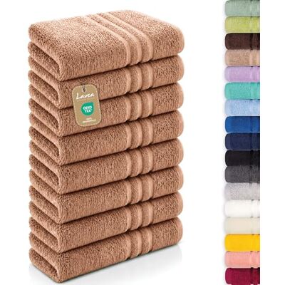 Lavea ® 8er Set Handtücher 50x100 cm Cappuccino Elena Frottiererie, 100% Baumwolle, Saugstark & Weich, Handtücher Set, Waschbar, Gäste Handtücher, Frottierhandtuch Lavea ® 8er Set Handtücher 50x100 cm Cappuccino Elena Frottiererie, 100% Baumwolle, Saugstark & Weich, Handtücher Set, Waschbar, Gäste Handtücher, Frottierhandtuch
