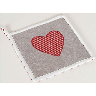 matches21 HOME & HOBBY matches21 Topflappen Untersetzer Landhaus Premium ROSI grau & Herz-Applikation in rot Hitzeschutz Küche 20x20 cm 1 STK matches21 HOME & HOBBY matches21 Topflappen Untersetzer Landhaus Premium ROSI grau & Herz-Applikation in rot Hitzeschutz Küche 20x20 cm 1 STK