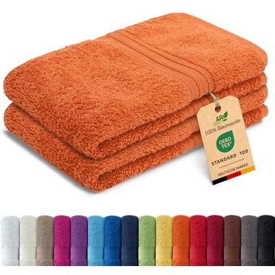 AR Line Arizona 2er Set Gästetuch 30x50 cm – 100% Baumwolle, 500 g/m², weich & saugstark, in Farbe: Terra AR Line Arizona 2er Set Gästetuch 30x50 cm – 100% Baumwolle, 500 g/m², weich & saugstark, in Farbe: Terra